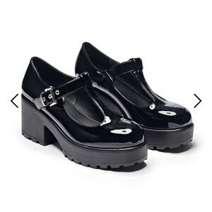 Koi Footwear Black Shiny Mary Jane Shoes